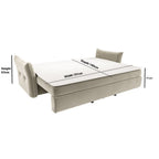 Velvet Futon Sofa Bed with Storage 3 Seater Convertible Sleeper for Modern UK Homes