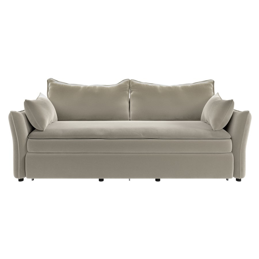 Velvet Futon Sofa Bed with Storage 3 Seater Convertible Sleeper for Modern UK Homes