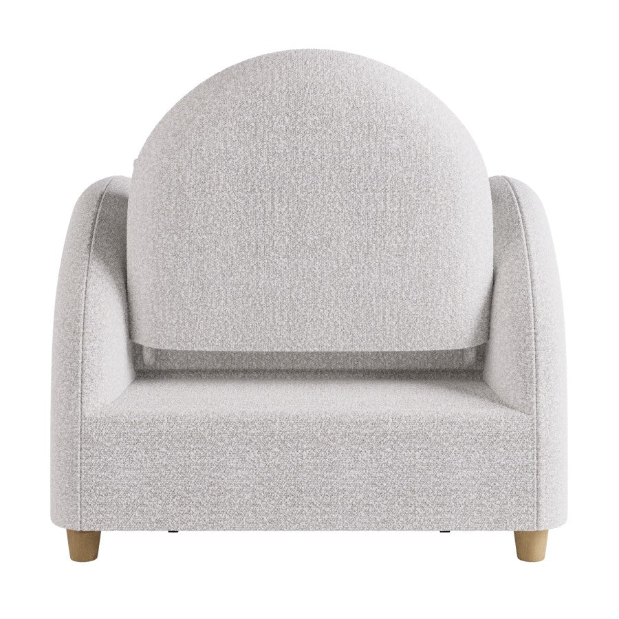 Beige Bouclé Chair Bed Compact Fold Out Guest Bed in Modern Gene Design UK Furniture