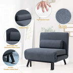 Gray armchair with features highlighted on a white background