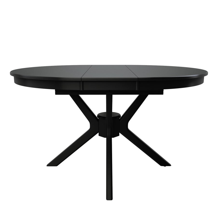 Large Black Wooden Extendable Dining Table Round to Oval Seats 4–6 Modern Dining Furniture UK