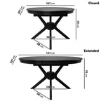 Large Black Wooden Extendable Dining Table Round to Oval Seats 4–6 Modern Dining Furniture UK