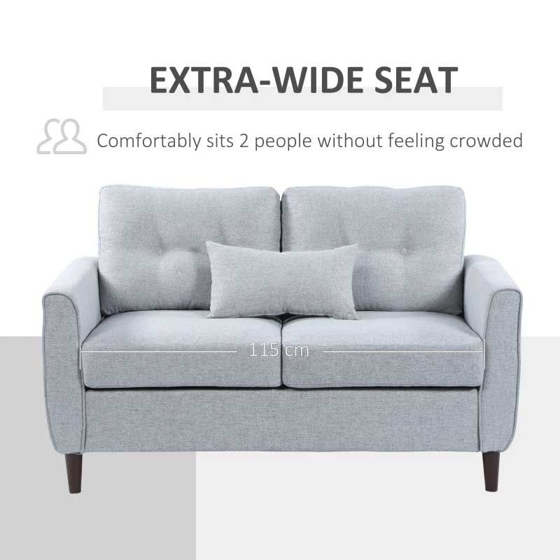 Gray sofa with an extra-wide seat on a white background