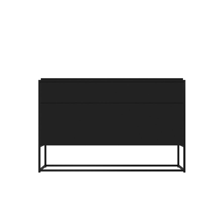 Black rectangular object on a white background