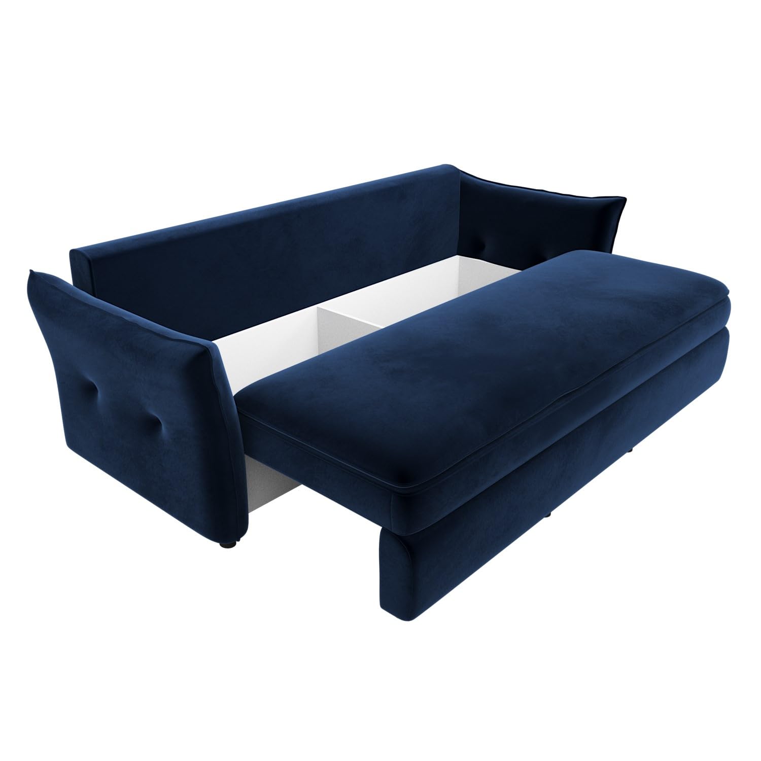 Navy blue sofa bed on a white background