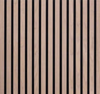 Pattern of vertical black and beige stripes on a wooden background