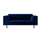 Navy Velvet Click Clack Sofa Bed 3 Seater  Modern Space-Saving Sofa UK