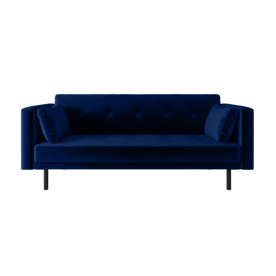 Navy Velvet Click Clack Sofa Bed 3 Seater  Modern Space-Saving Sofa UK