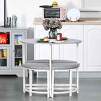 Small round table with stools in a kitchen setting