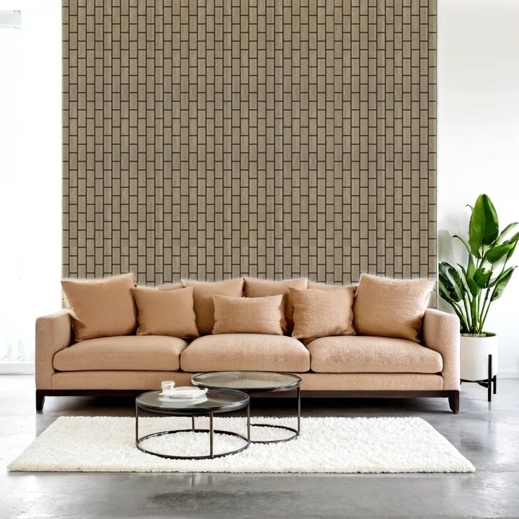 wall panel with decorative pillows in a modern living room setting.