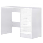 White computer desk with drawers on a white background