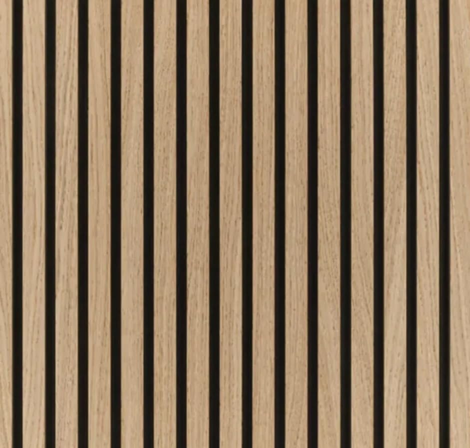 Wooden panel with vertical stripes in a striped pattern
