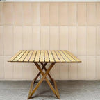 Rectangular Beech Wood Folding Table – Indoor/Outdoor Dining Table, Space-Saving Design