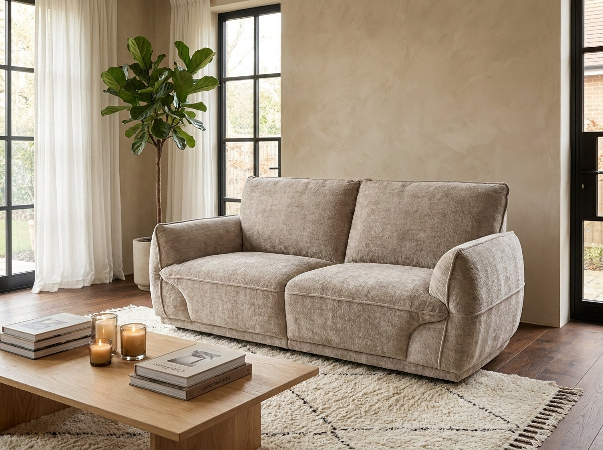 Angelo Beige 2 Seater Sofa  Modern Upholstered Sofa