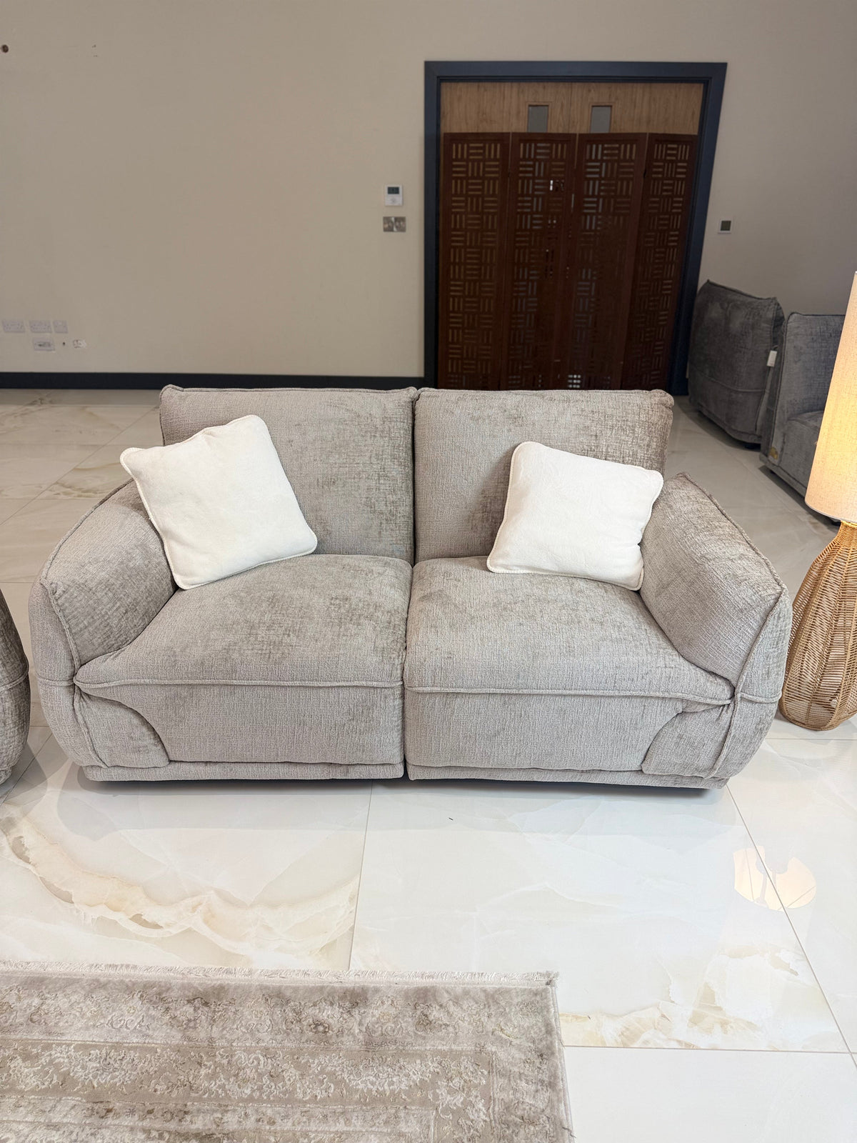 Angelo Beige 2 Seater Sofa  Modern Upholstered Sofa