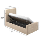 Velvet Ottoman Bed with Storage Stylish Upholstered Bed Frame