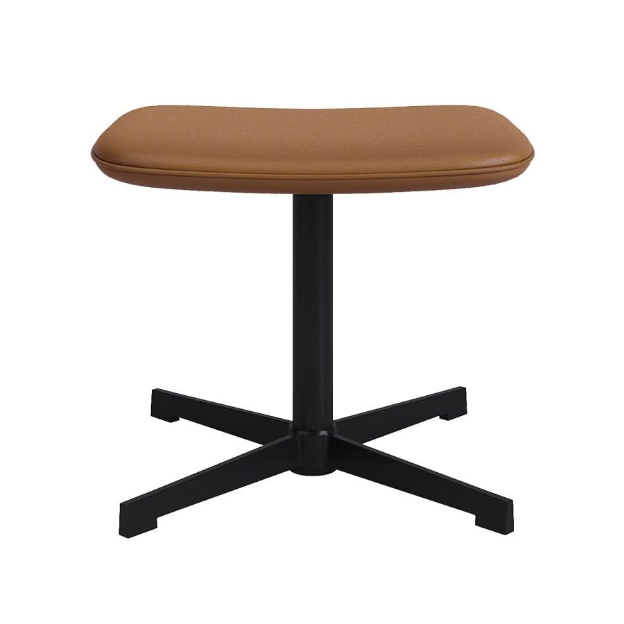 Luvon Mila Executive Swivel Reclining Office Chair – Faux Leather Accent Chair with Footstool – Tilt & 360° Rotation – Tan with Metal Base