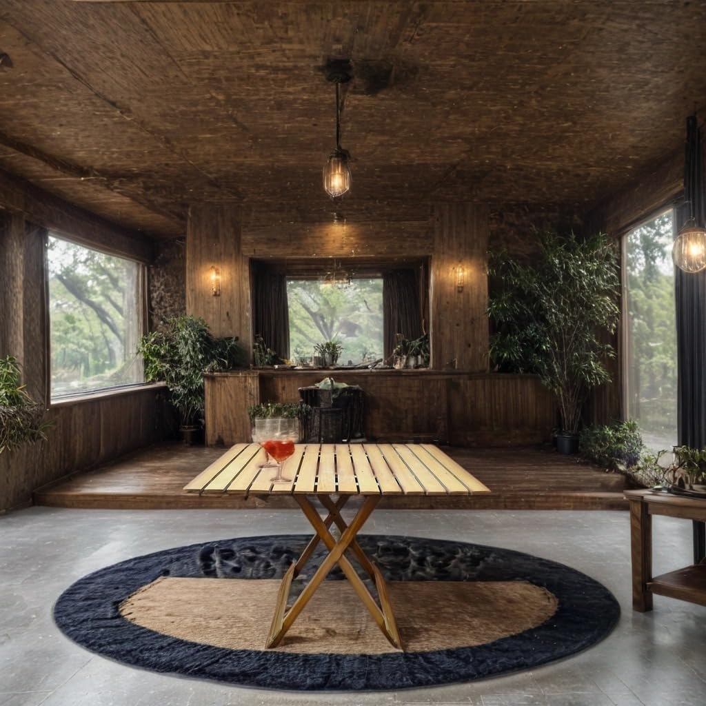 Rectangular Beech Wood Folding Table – Indoor/Outdoor Dining Table, Space-Saving Design