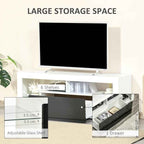 Black and White High Gloss TV Stand Cabinet with LED Lights – Modern Media Unit for Contemporary Living Rooms