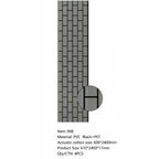 Acoustic panel with grid pattern and technical specifications on a white background