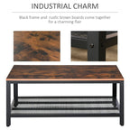Rustic Brown Coffee Table  Modern Wooden Living Room Centre Table UK