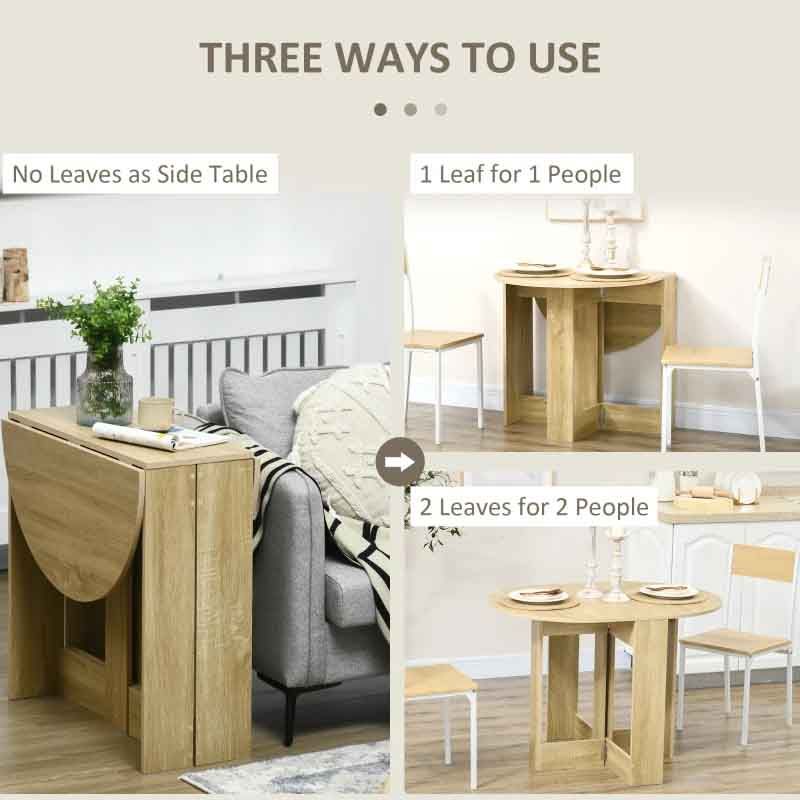 Space-Saving Folding Dining Table – Oak  Compact Modern Dining Furniture UK