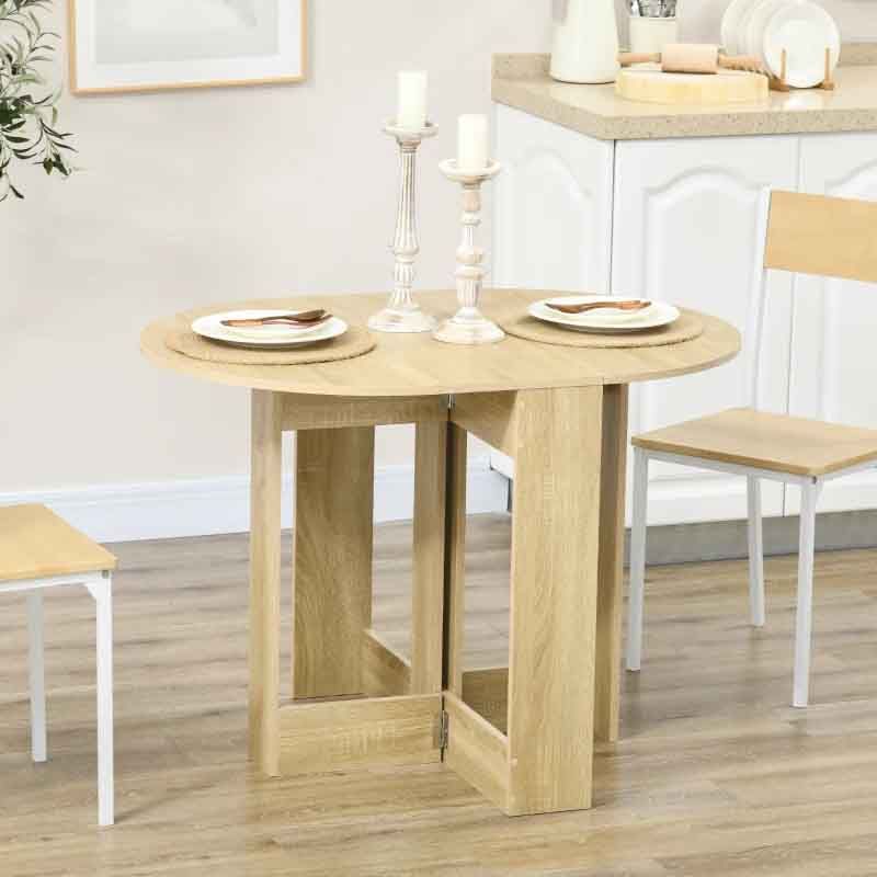 Space-Saving Folding Dining Table – Oak  Compact Modern Dining Furniture UK