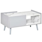 Two-Tone Grey & White Coffee Table with Storage  Modern Living Room Centre Table UK