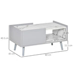 Two-Tone Grey & White Coffee Table with Storage  Modern Living Room Centre Table UK