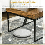 2 Piece Coffee Table Set – Rustic Brown & Black | Modern Industrial Living Room Furniture UK