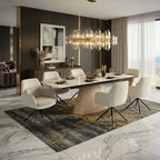 extendable dining table sintered stone for 6 or 8 seats 