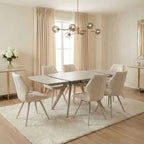 small space modern sintered stone grey extending dining table 4 to 6 person