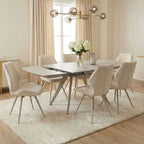 space saving modern sintered stone grey extending dining table 