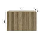 Wooden block with dimensions labeled on a white background